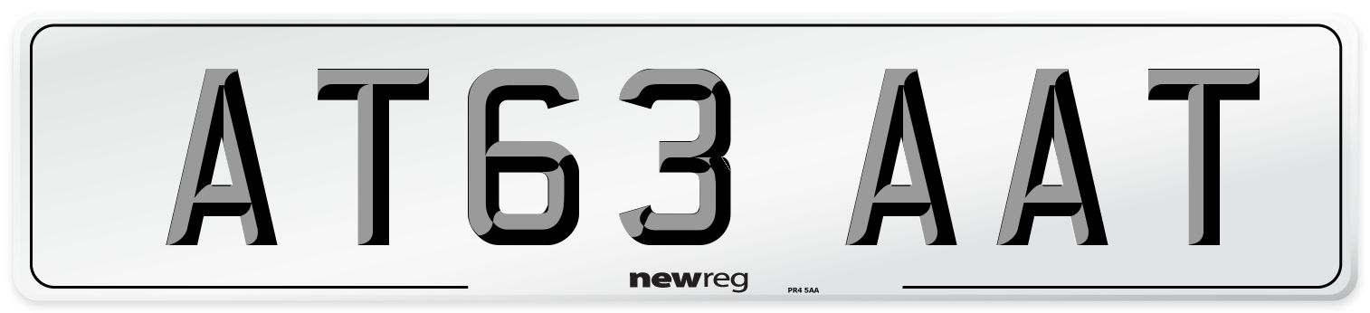 AT63 AAT Number Plate from New Reg